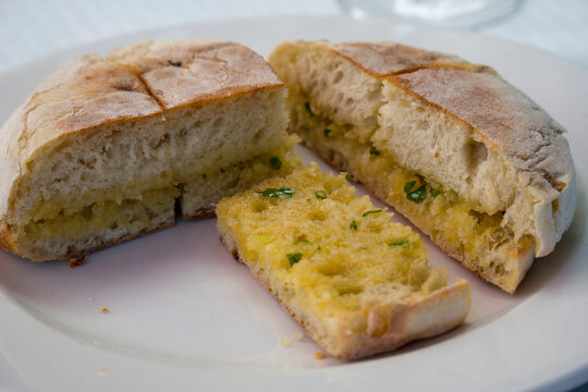 Bolo do caco typical bread of Madeira in Portugal