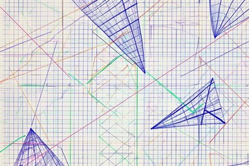 Seamless graph paper pattern with grids and axes for mathematical designs