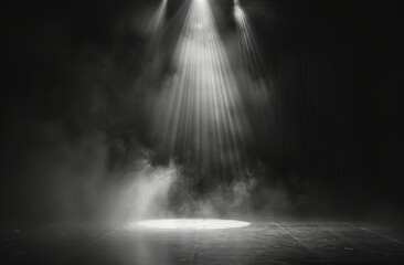 Three Spotlights on a Stage