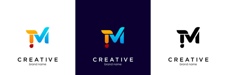 M T TM MT logo letter logotype icon font monogram