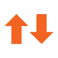 down up orange arrows icon