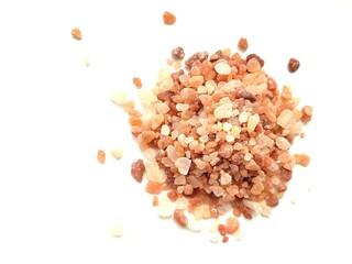 Himalayan salt on a white background.
