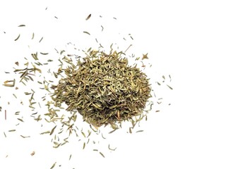 Dried thyme on a bright background.