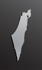 Vector map Israel made silver style, Asia country