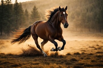 picture presenting the galloping mustang horse