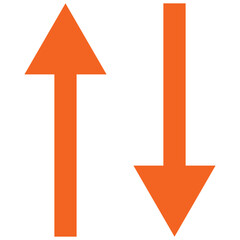 down up orange arrows icon