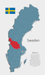 Vector map Sweden, county Dalarna