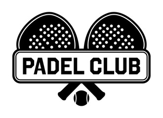 Padel Club Frame Logo Emblem Badge