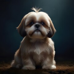 shih tzu dog portrait