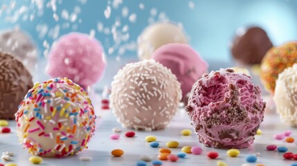 Velvety paradise in vegan summer desserts; indulge in indulgent, ethical treats with a raspberry texture or epicurean ice cream set in colorful cones for a tasty burst of flavor.
