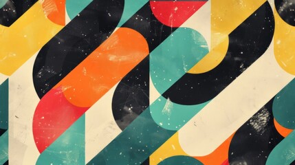 abstract background with colorful geometric shapes and grunge texture, art illustration
