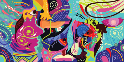 Art abstract background banner with colorful design vector