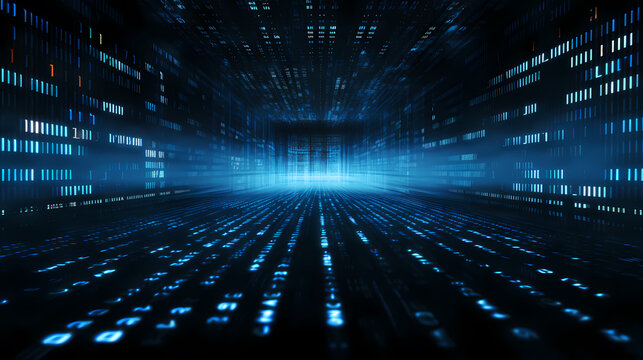 Blue binary code background