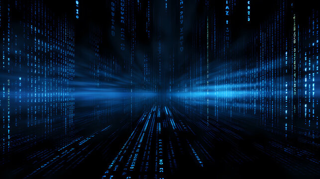 Blue binary code background