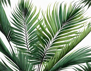 illustration of palm leaves on white background