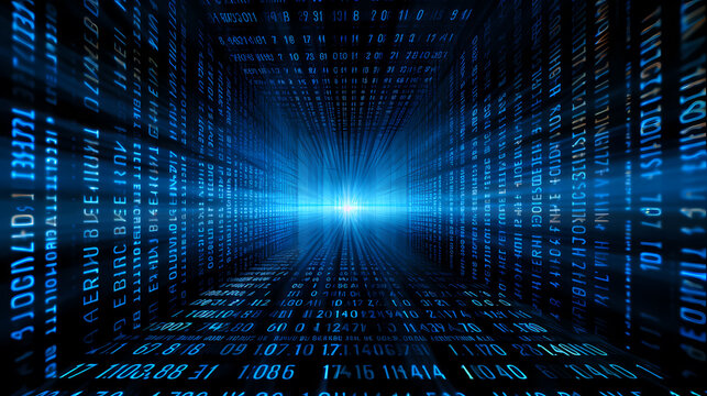 Blue binary code background