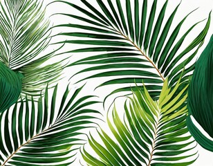 illustration of palm leaves on white background