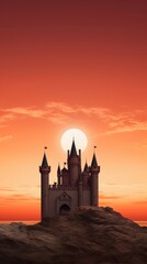 Obraz premium Castle on sunset architecture building outdoors.