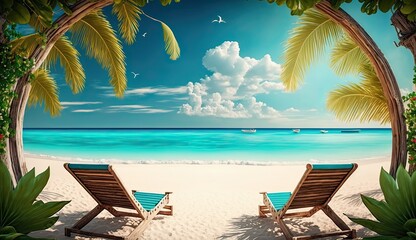 Tropical beach with white sand