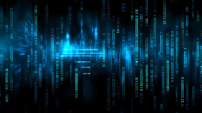 Blue binary code background