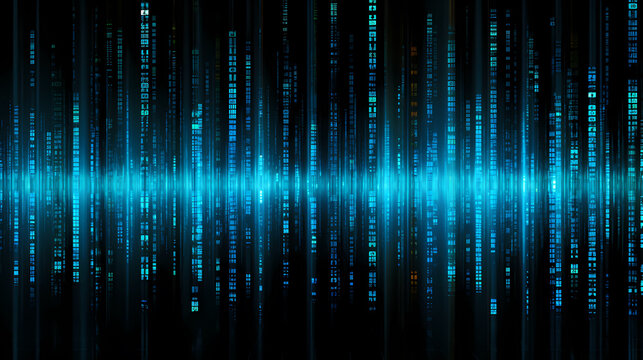 Blue binary code background