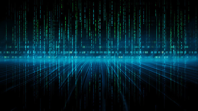 Blue binary code background