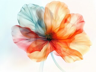 Fototapeta na wymiar Colorful flower on white background