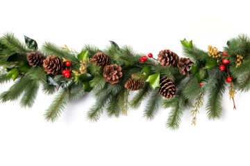 Decorative christmas border branch plant tree