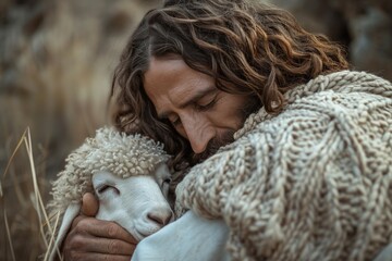 Lamb Symbolizing Jesus Christ - Easter Concept. Generative AI.. Beautiful simple AI generated image in 4K, unique.
