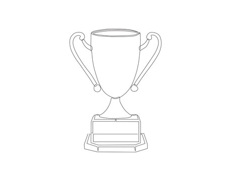 recommend clip art: Continuous line drawing of trophy. One line of trophy. Champions concept continuous line art. Editable outline.