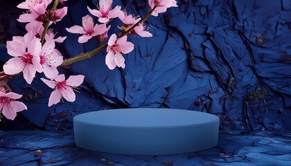 Decorative Stone Wall Texture: Abstract Grunge Dark Navy Blue