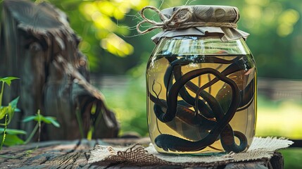 medicinal leeches in a jar  Generative AI