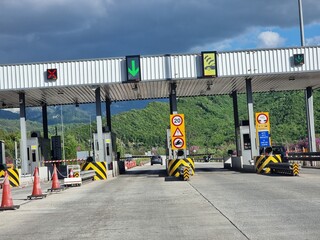 toll station in egnatia street in greece ioannina city