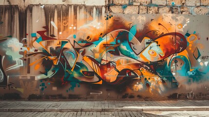 Vibrant Urban Graffiti Art Generative AI