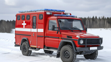 Healthcare Heroism: Red Cross Emblem on Ambulance Gear