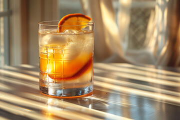 Chilled iced tea with a twist of lemon, great for summer refreshment and drink concepts. Trendy Mexican food.