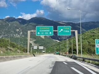 toll station in egnatia street in greece ioannina city
