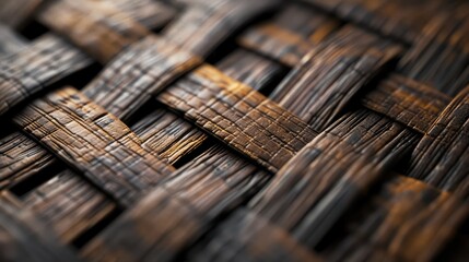 Nature's Patterns: Textured Wooden Basket Detail - obrazy, fototapety, plakaty