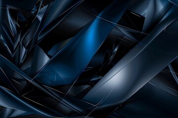 Dark blue stripes abstract geometric banner design. Hi-tech vector background. Beautiful simple AI generated image in 4K, unique.
