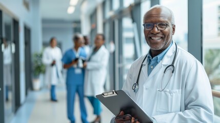 A Cheerful Doctor Holding Clipboard