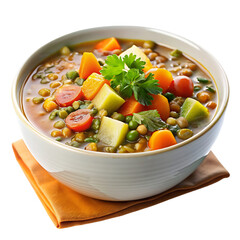 a bowl of hearty lentil and vegetable soup