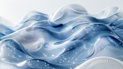  A close-up of a blue and white background with water drops at the bottom