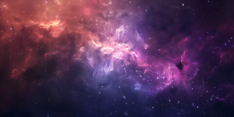   A vibrant space scene featuring an array of stars shining against a backdrop of colorful clouds Dazzling  space galaxy nebulous cloud lights in a mystic space galaxy Purple Background and wallpaper 