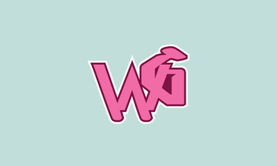 Alphabet letters Initials Monogram logo GW, WG, G and W