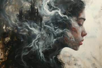 Enigmatic allure and mysterious undertones invite interpretation and contemplation. 