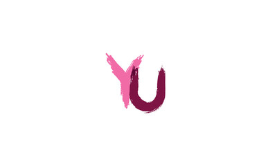 Alphabet letters Initials Monogram logo YU, UY, Y and U