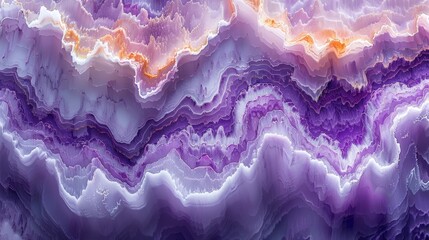   A tight shot of a marbled surface in shades of purple, yellow, and white, painted with watercolors and acrylics