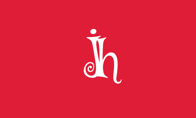 Alphabet letters Initials Monogram logo JH, HJ, J and H