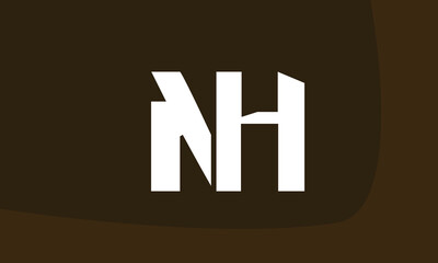 Alphabet letters Initials Monogram logo NH, HN, H and N
