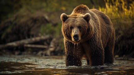 Obraz premium Brown Bear in the Wilderness. Generative AI